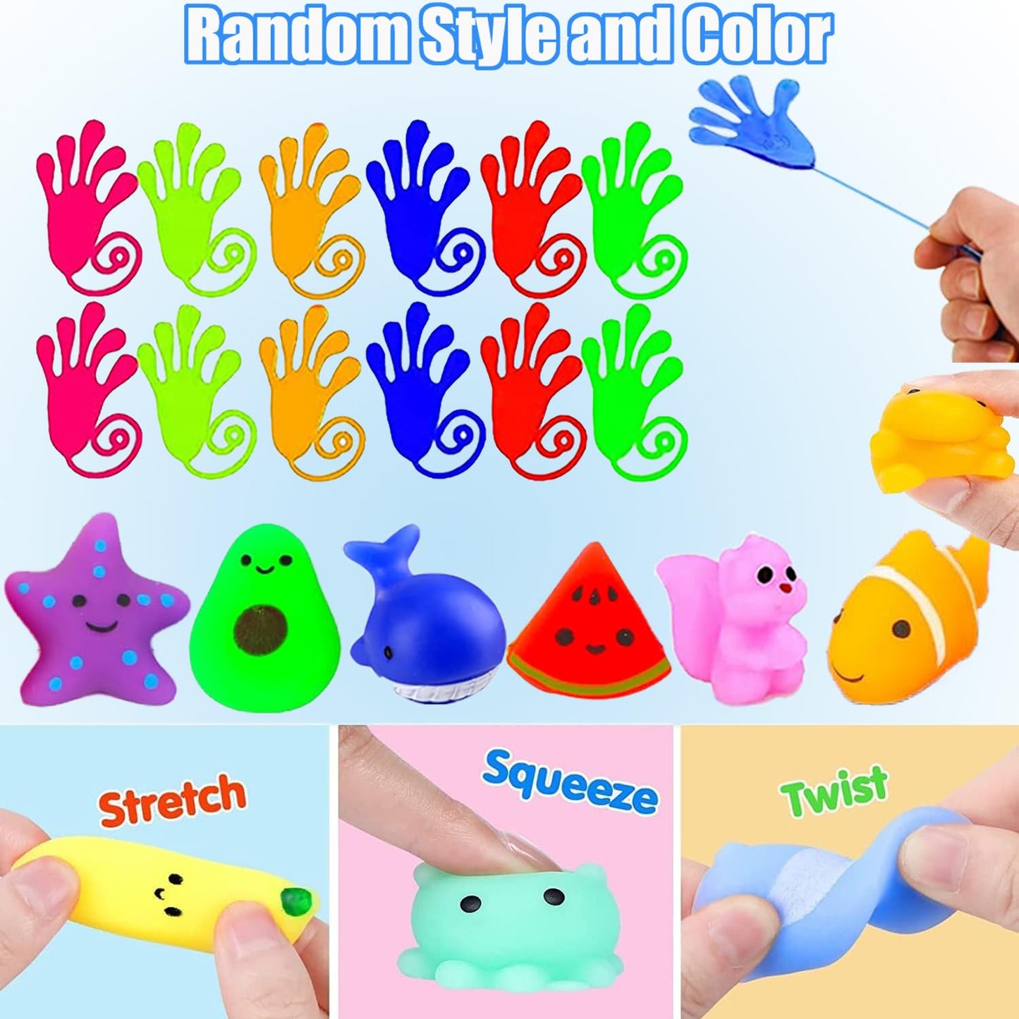 Kocici 128 Pcs Party Favors, Prize Box Toys for Kids Classroom, Treasure Chest, Pinata Fillers, Goodie Bags Stuffers Bulk, Fidget Toys Set