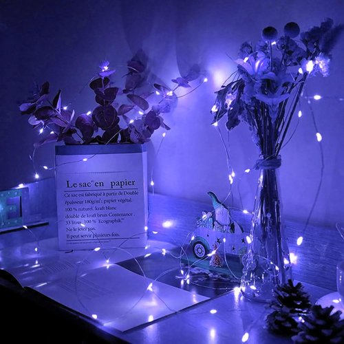 Blue Fairy Lights - 24 Pack 7Ft Twinkle String Lights | Battery Operated & Waterproof for Weddings, Parties, & Holidays