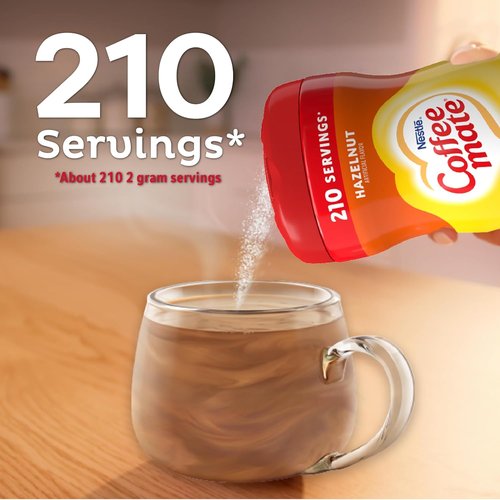 Coffee-Mate Hazelnut Powdered Coffee Creamer - Rich Flavor, 15-Ounce Pack of 6