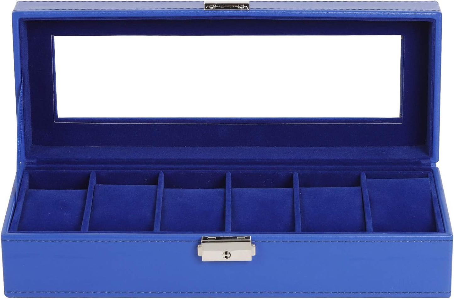 Men's Black 6-Slot Watch Box Organizer | Elegant Display & Storage Case