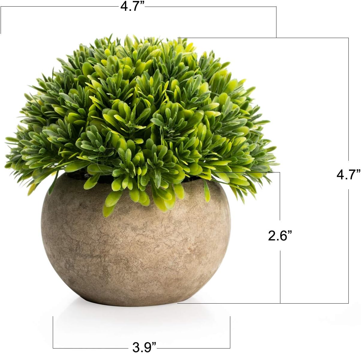 Mini Sage Green Boxwood Topiary - Artificial Potted Plant for Home & Office Decor