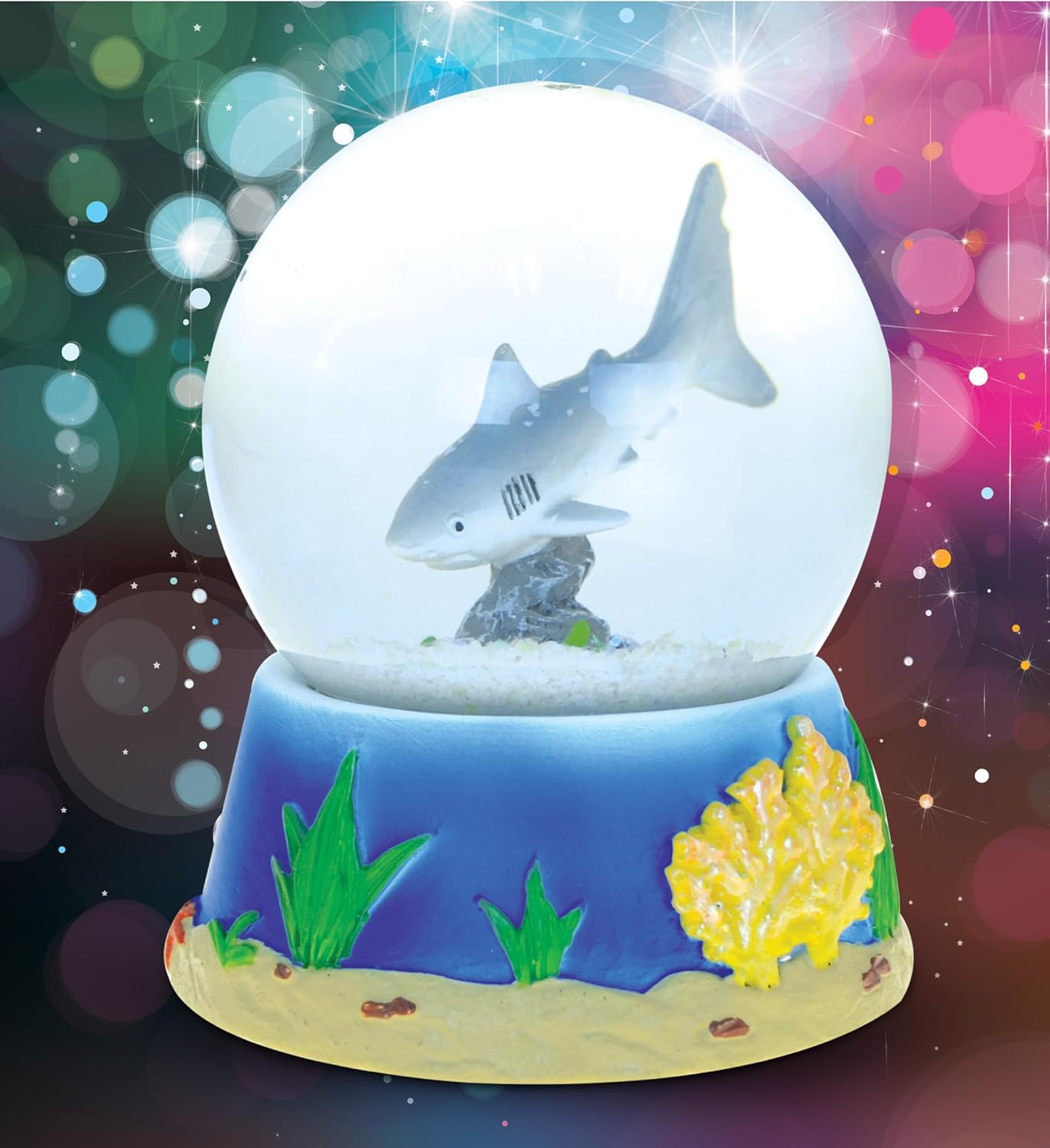 Great White Shark Snow Globe - Sparkling Glitter Water Globe Collectible Decor