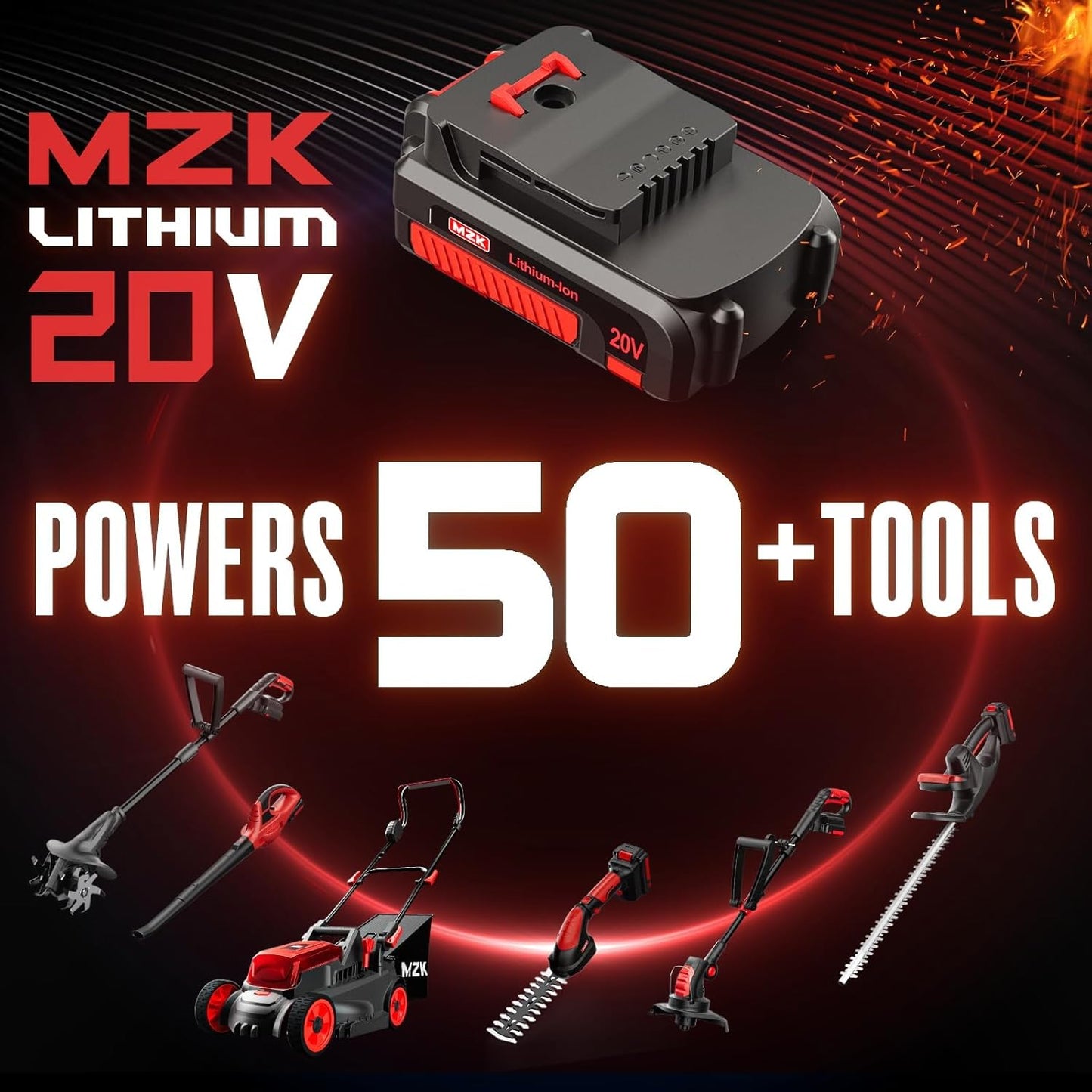 MZK Cordless Leaf Blower - 20V Battery Powered Electric Blower for Lawn Care | Lightweight & Versatile with 2 Batteries & Charger Included