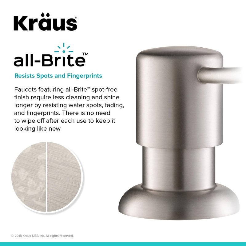 Kraus Spot Free Kitchen Soap Dispenser Boden™ in All-Brite Stainless Steel Finish, KSD-53SFS