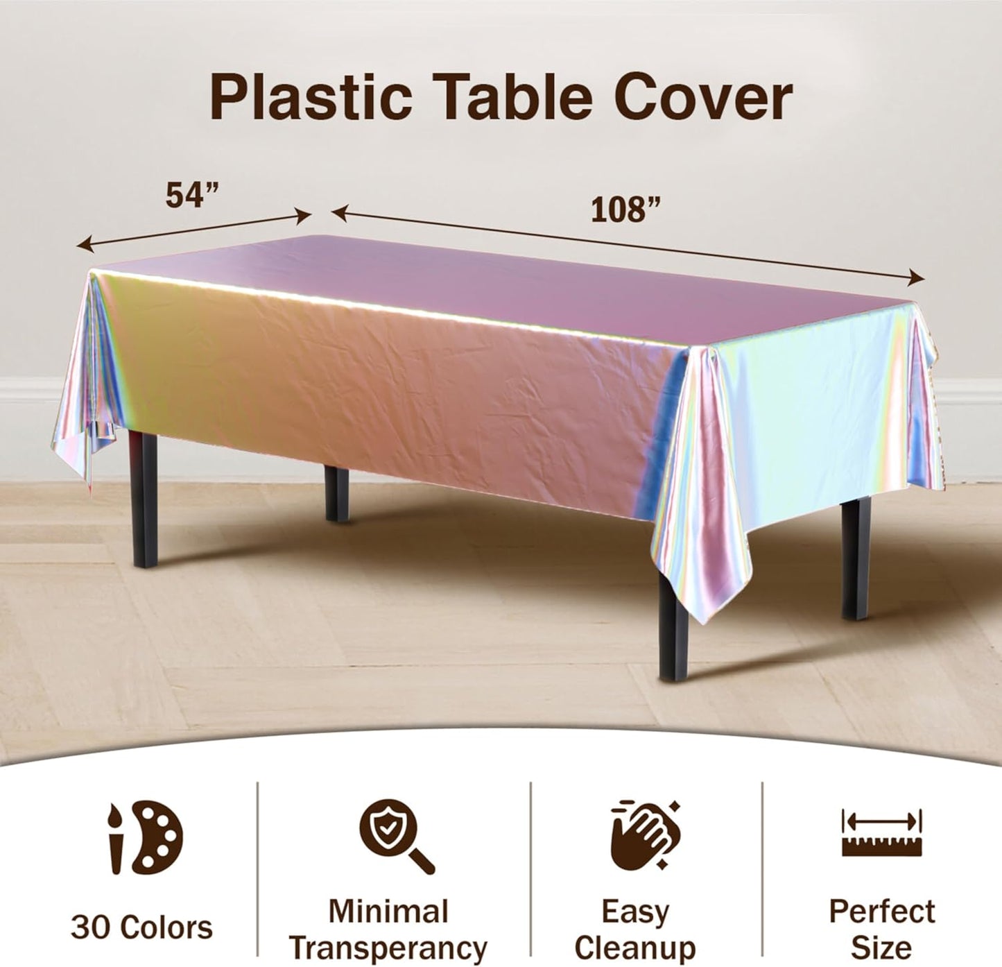 Ivory 84-Inch Round Tablecloth - 12-Pack Premium Plastic Party Supplies