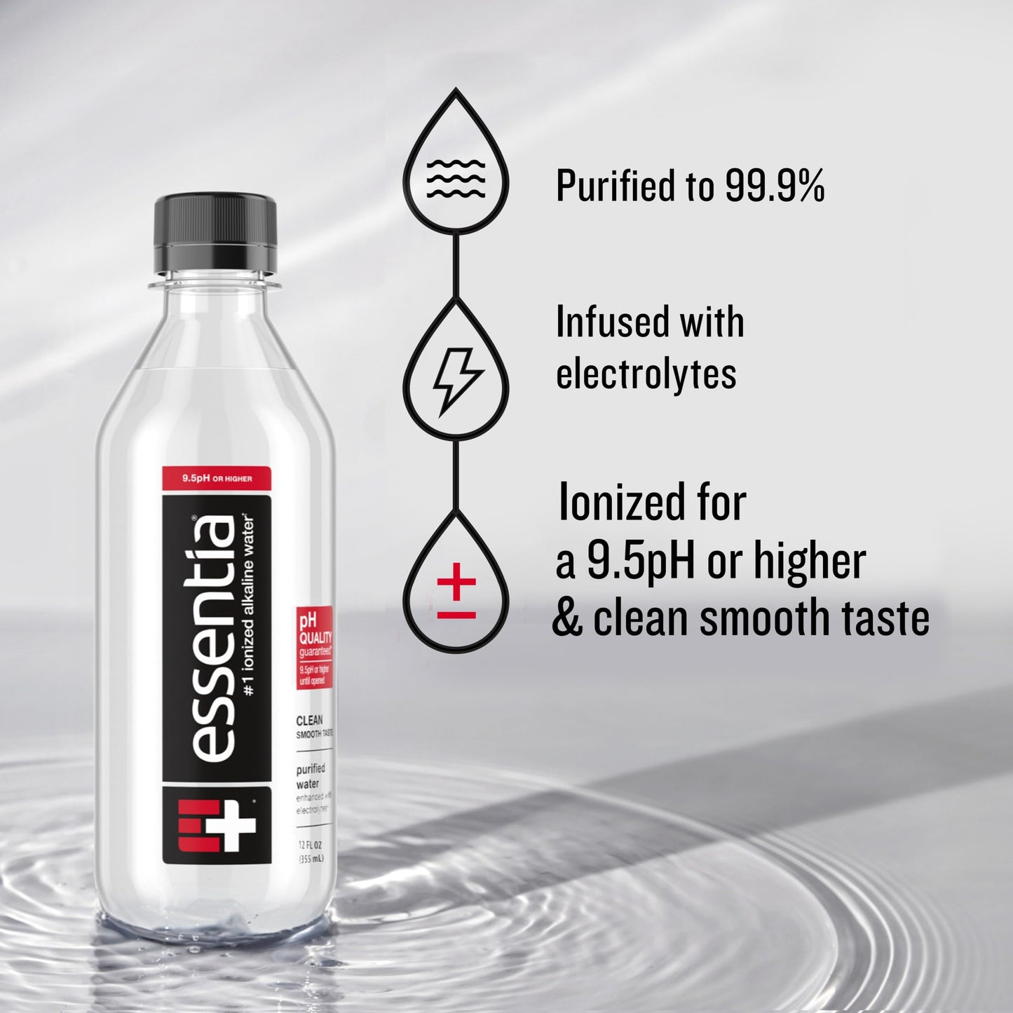 Essentia Water, Water Ionized Alkaline, 12 Fl Oz, 12 Pack