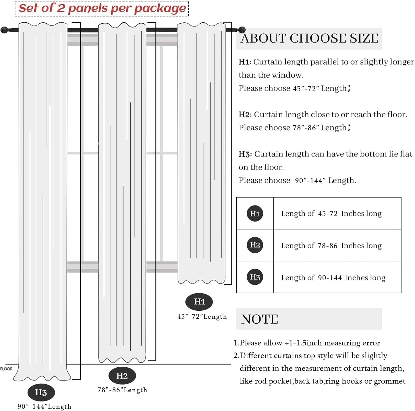 Skiennix 100% Blackout Curtains - 84 Inch Length, Thermal Insulated, Natural Cream | 2 Panels Set for Bedroom & Living Room