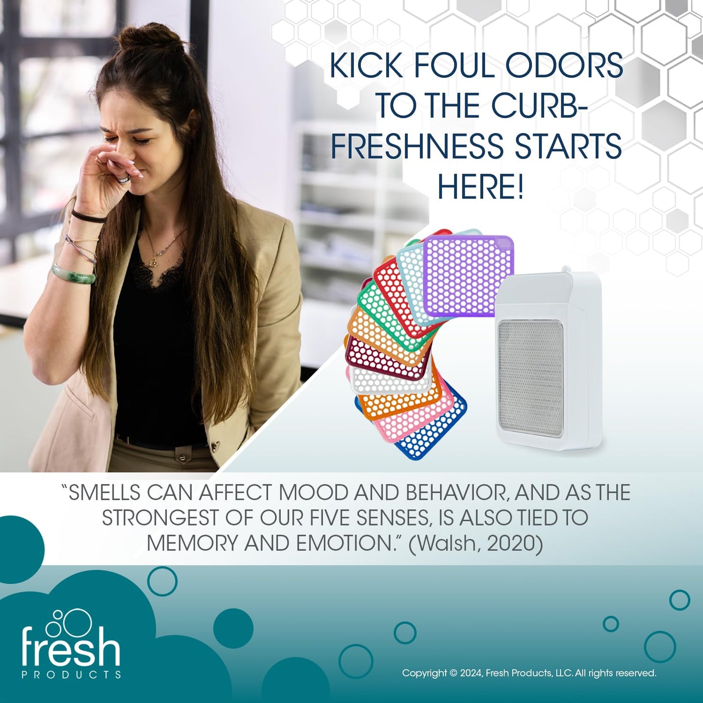 Fresh Products ourfreshe Plug In Air Freshener 30 Day Refills Replace Messy Aerosols with Dry Fragrance For Use in Medium Sized Spaces Cotton Blossom 6 Pack