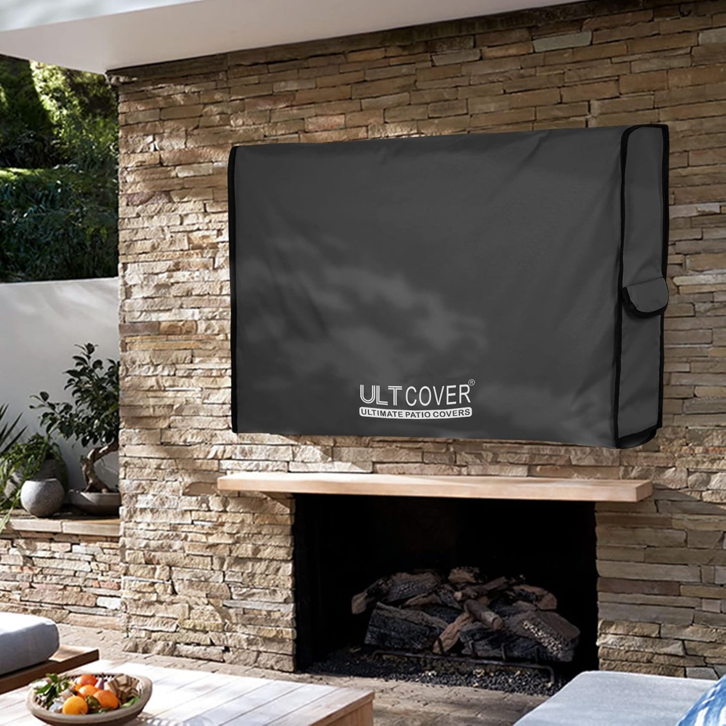 ULTCOVER Waterproof Outdoor TV Cover - Fits 55-59 Inch Flat Screen TVs with Mounts | Black
