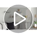 Floating Wall Shelves - White & Gold, 5.7 Inch Diameter, 16.5 Inch Width
