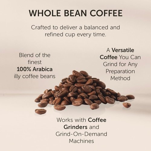 Illy Classico Whole Bean Coffee - Medium Roast with Caramel & Orange Blossom Notes | 100% Arabica, 8.8 Oz Can