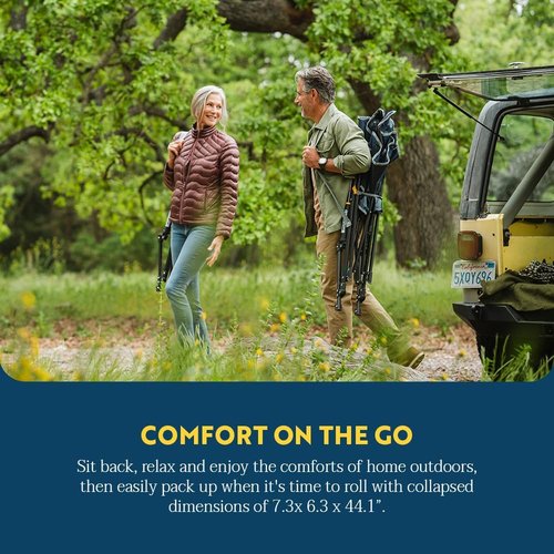 GCI Outdoor Comfort Pro Rocker - Collapsible Rocking Chair for Camping | Indigo Blue Color