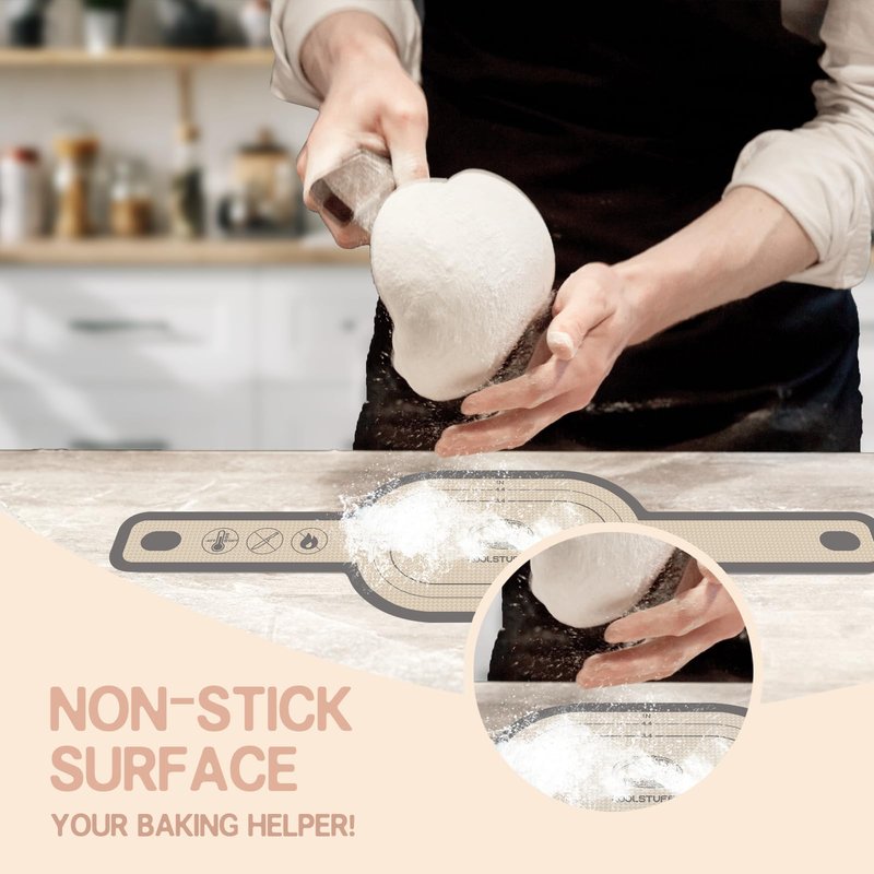 Koolstuffs Silicone Bread Sling Oval and Round, 2 PCS Nonstick&Reusable Bread Baking Mats, Easy-To-Clean Dutch Oven Liners, Sourdough Bread Baking Supplies