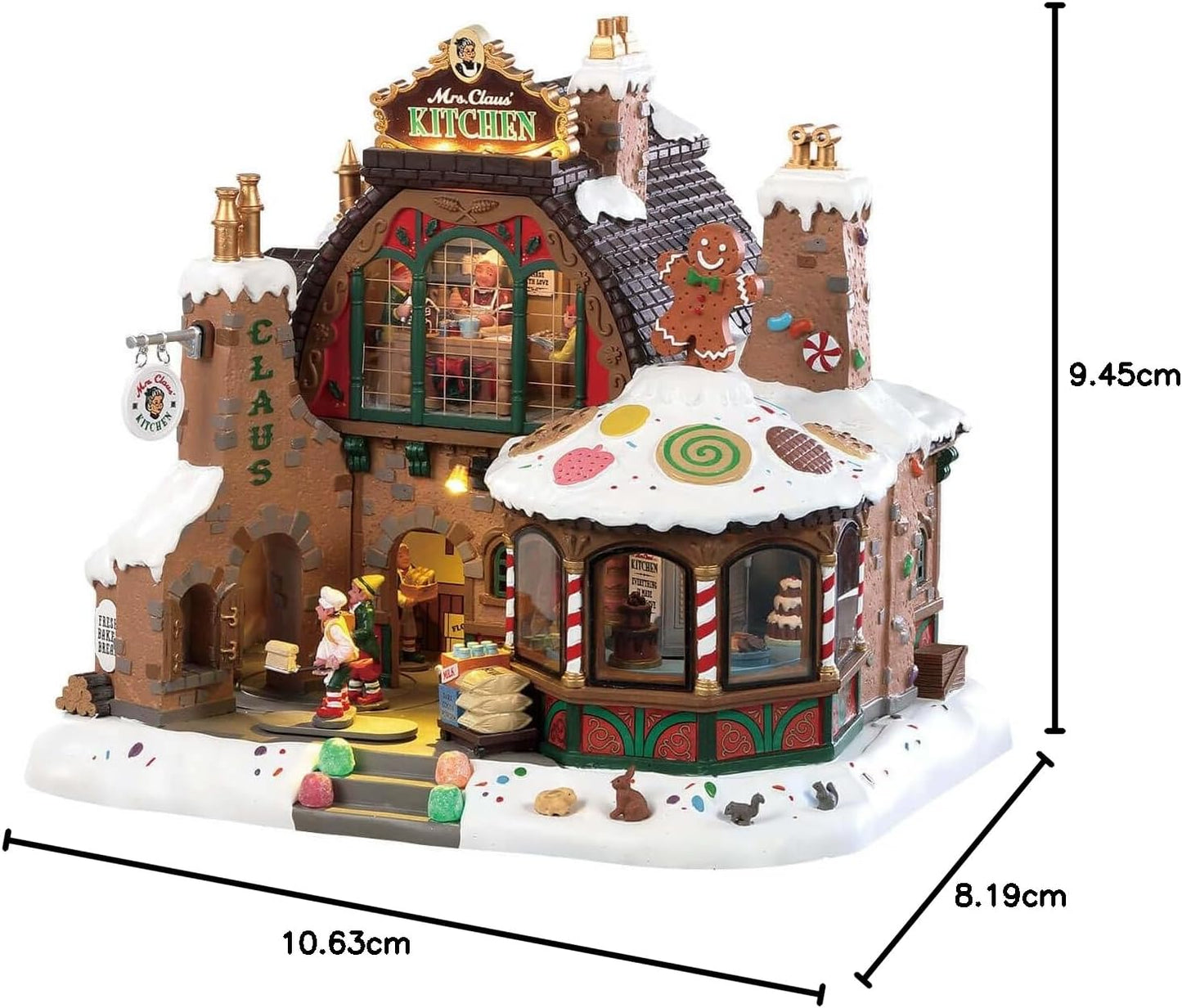 Lemax 85314-UK Santa's Wonderland Mrs. Claus Kitchen - Multi-Color Sights & Sounds Decor
