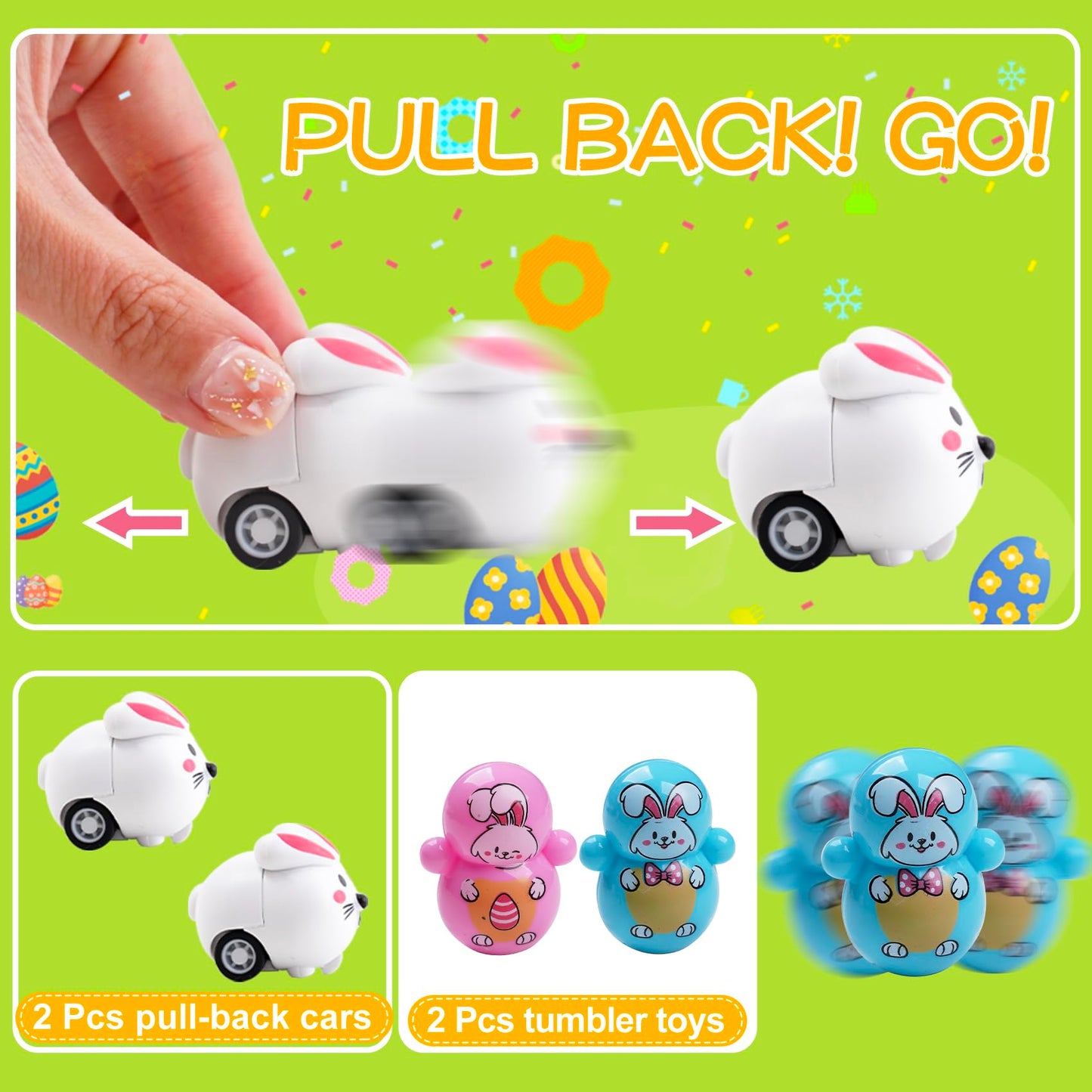 YiYLunneo 200PCS Prefilled Easter Eggs with Toys Inside for Kids, Easter Basket Stuffers Fillers with Fidget Toys 50 Pack for Easter Eggs Hunt Easter Party Favors, Easter Classroom Prize Gifts