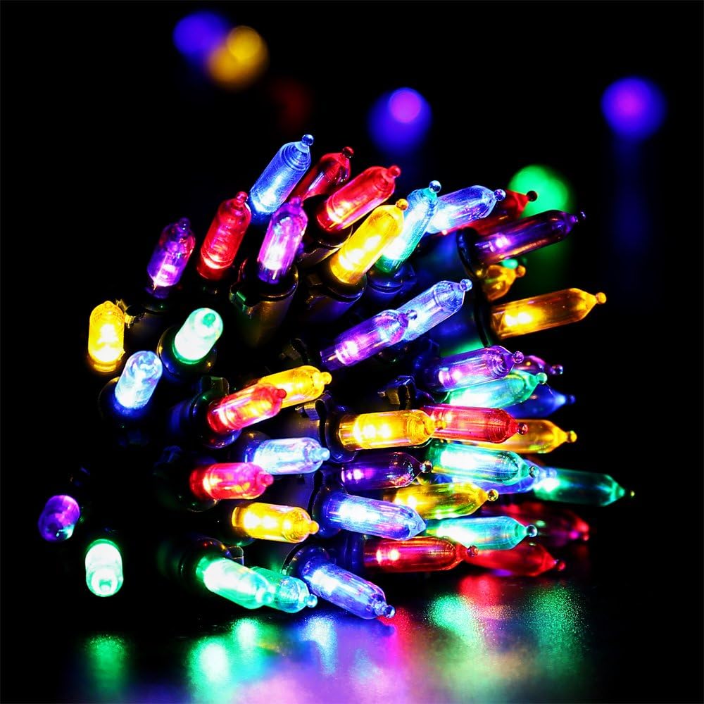 100 LED Battery-Powered Christmas String Lights - 36ft Fairy Lights with Timer for Garden & Home Decor - Warm White, 2-Pack