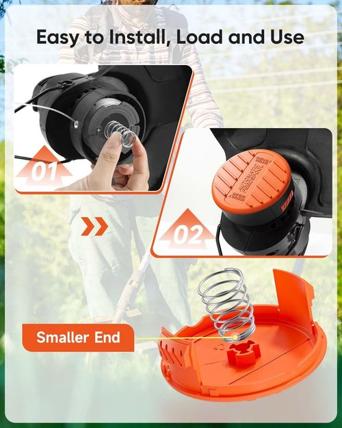 Black and Decker Weed Eater Cap - 4 Pack RC-100-P Replacement Spool Covers for String Trimmers
