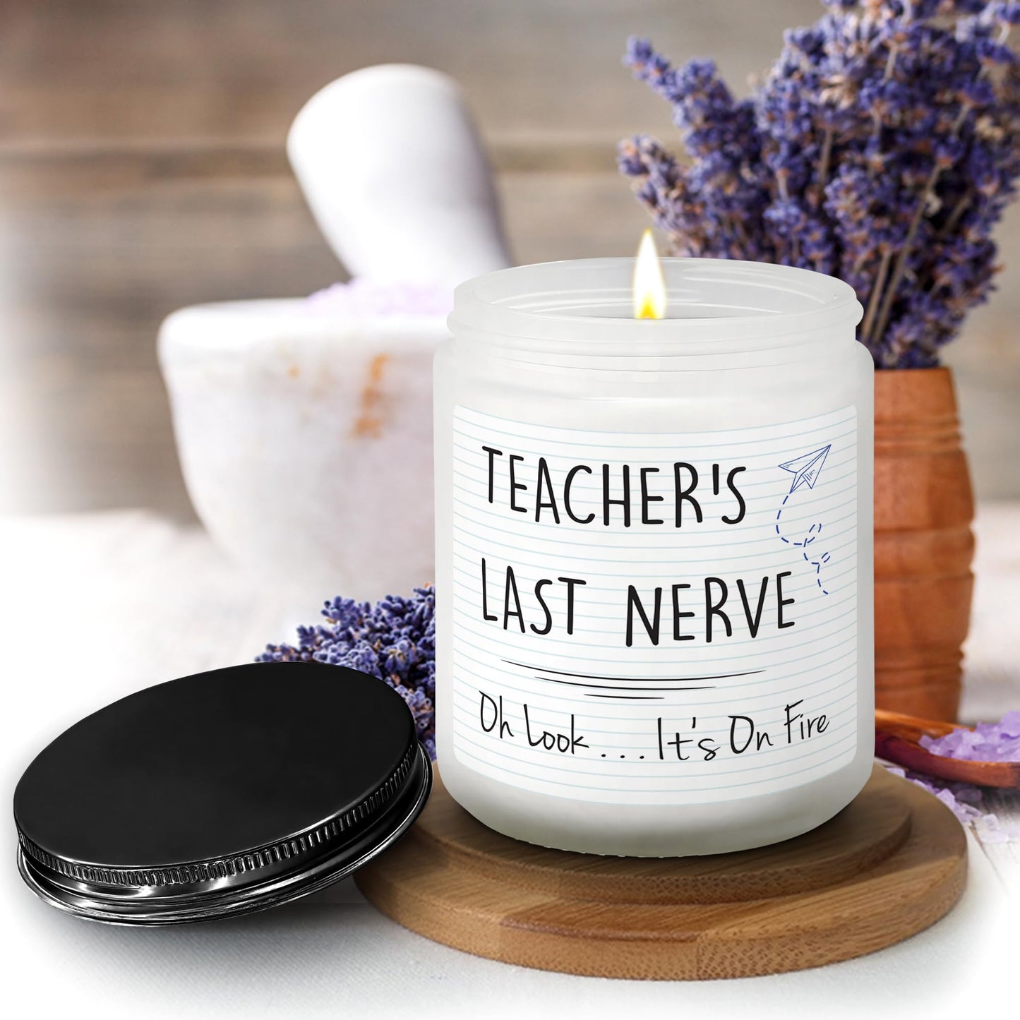 Teacher Appreciation Gifts, Teacher Gifts for Women, Teacher Christmas Gifts, Thank You Gifts from Students, Gifts for Teachers, 7 OZ Soy Wax Lavender Jar Candles