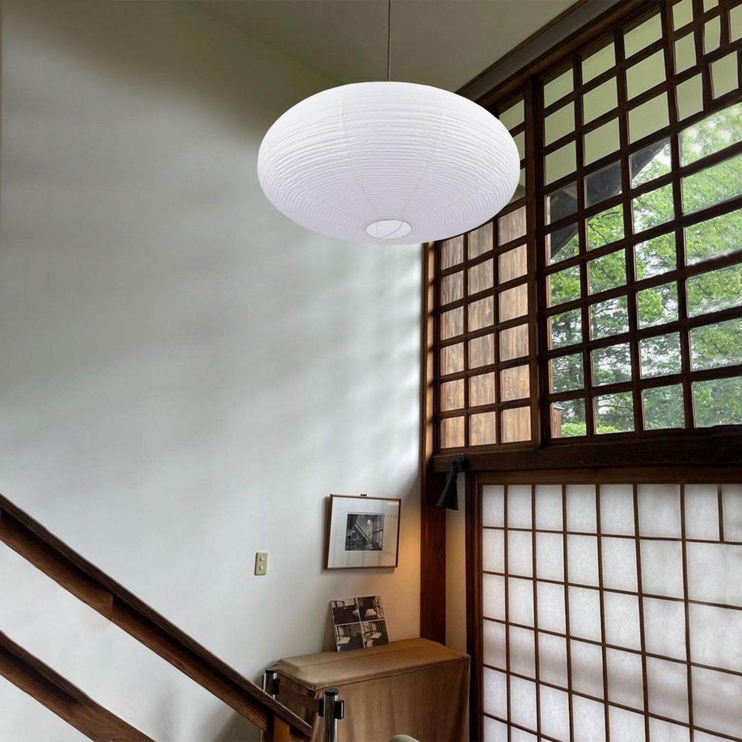 White Oval Paper Lanterns-16.54" Large Hanging Paper Lantern Lamp, Chinese/Japanese Paper Pendant Lampshade for Party Decoration, Wedding, Home Decor Paper Ceiling Lampshade(1 Pack)