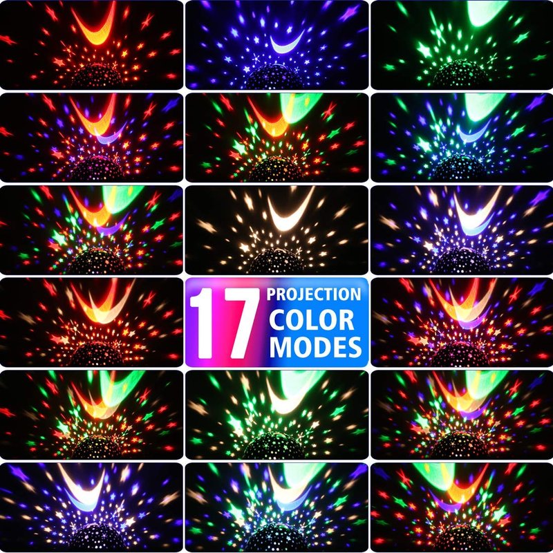 MOKOQI Star Projector Night Lights for Kids, Birthday Gifts for 3 4 5 Year Old Girls and Boys, Projection Lamp for Kids Bedroom Ceiling, Stars and Moon for Child Asleep Peacefully (White)