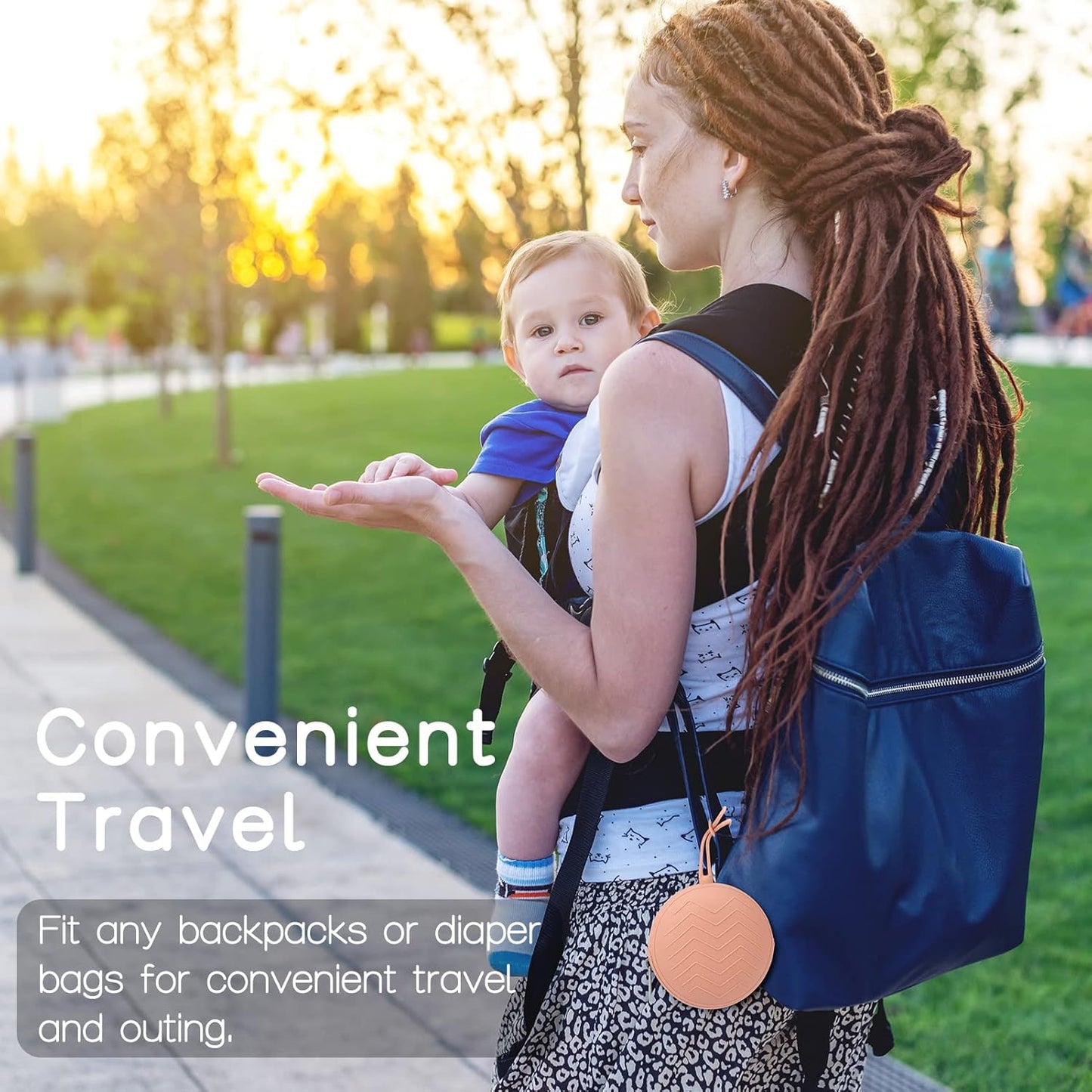 Skiennix Silicone Pacifier Holder Case - BPA-Free Portable Pouches for Newborns | Light Grey & Tradewinds