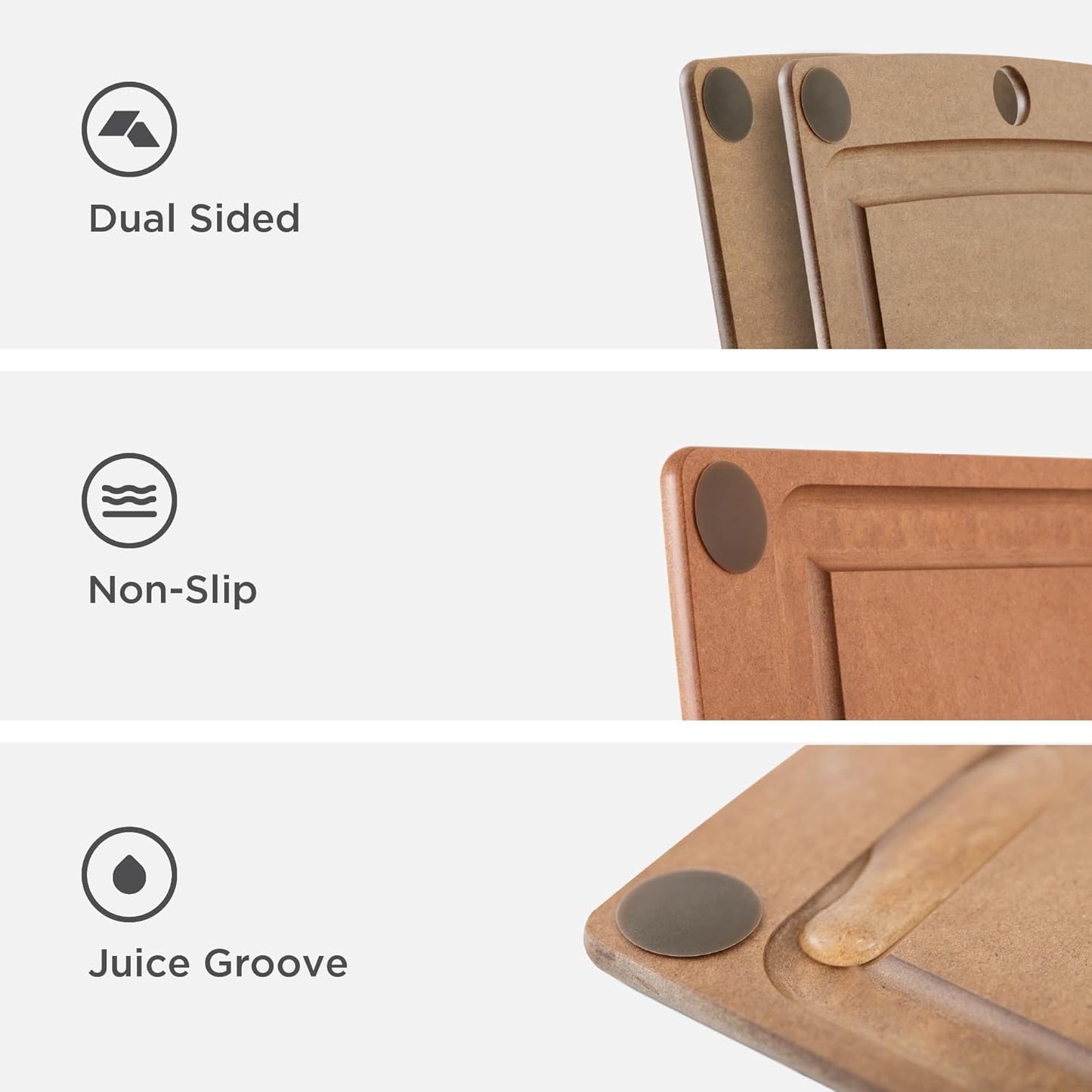 All-in-One 17.5" × 13" Cutting Board in Nutmeg