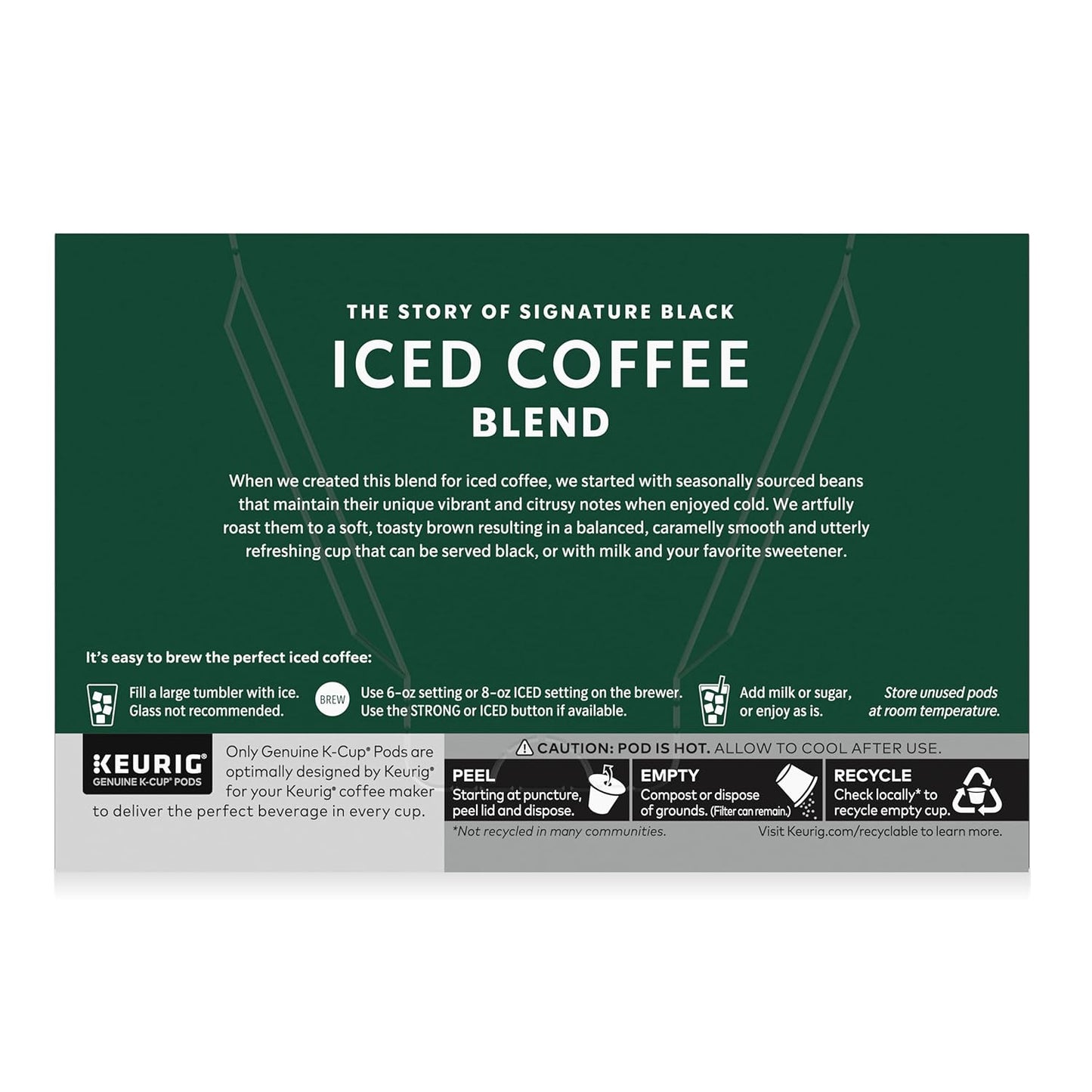 Starbucks K-Cup Coffee Pods - Medium Roast Iced Coffee Blend | 100% Arabica, 60 Pods Total