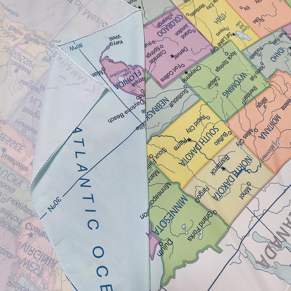 TOMOZ United State Map Tapestry, US Maps Tapestry for Kids Student, Educational Tapestry Wall Hanging for Classroom Bedroom Living Room Dorm Decor 90 x 60Inch