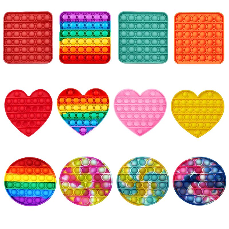 Joyisle 24pcs 5in Random Pop Bubble Fidget Sensory Toys, Pop Toy Bulk for Party Favor, Classroom Student Prizes Easter Basket Goodie Bag Stuffers Christmas Valentine Gift for Kid