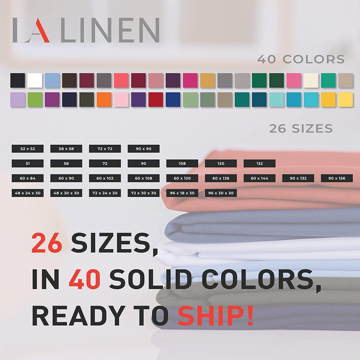 90x90 Red Polyester Poplin Tablecloth - Washable, Stain & Wrinkle Resistant for Dining, Parties & Holidays