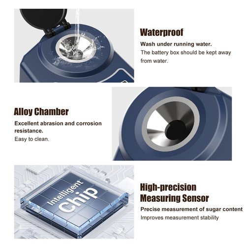 Digital Brix Refractometer GOYOJO Brix Meter Lab Refractometer ±0.5 Brix/1℃ Accuracy, 0-55% Range with ATC for Fruits Juices, Beer, Wine, Coffee &Mor Liquid Sugar Content Test