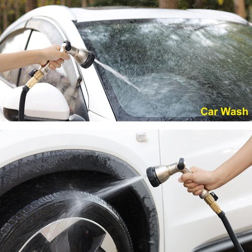 FANHAO Heavy Duty Garden Hose Nozzle - 100% Metal with 8 Spray Patterns for Efficient Watering & Cleaning