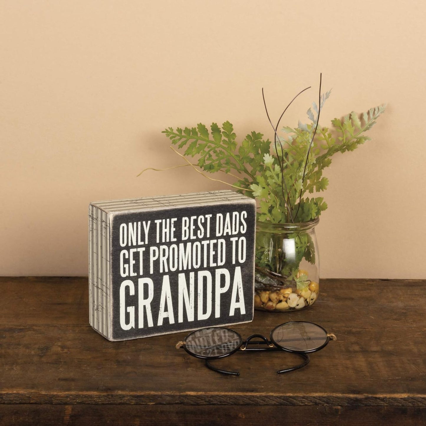 Grandpa Box Sign - Primitives by Kathy 27218 Pinstripe Trimmed Wood Decor