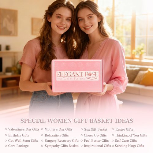 Gift Set for Women Self Care Mothers Day Gifts for Mom Wife Sister Friend - Pink Birthday Gift Baskets for Women, Relaxation Gifts Spa Gift Basket Self Care Package for Her w/ 40oz Insulated Tumbler