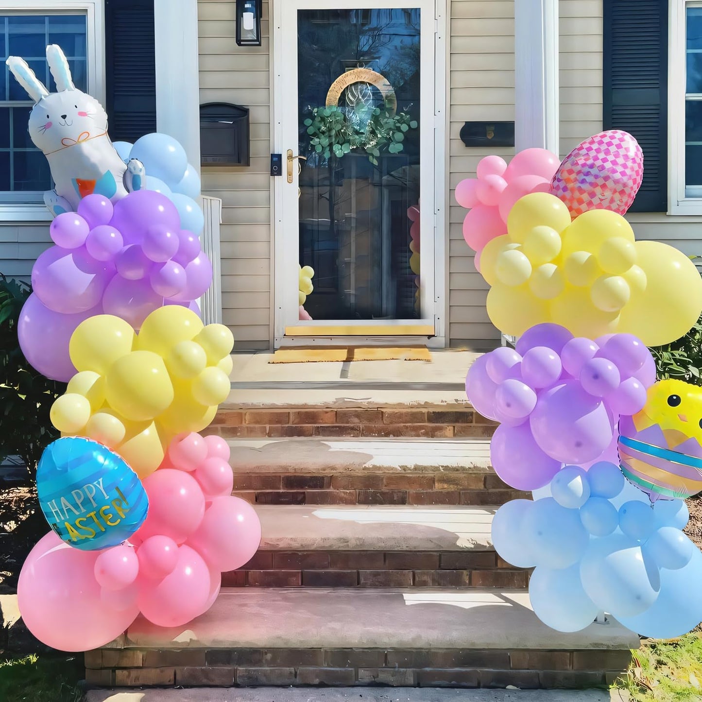 145pcs Pastel Balloons Different Sizes 18" 12" 10" 5" Latex Balloon Garland Arch Kit for Birthday Rainbow Party Baby Shower Easter Party Decorations