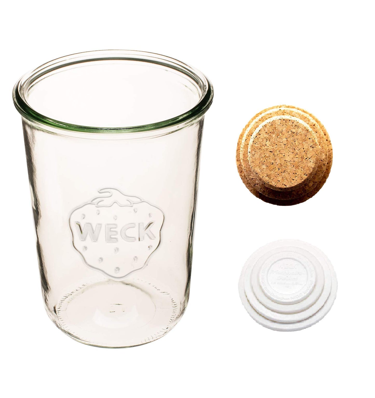 Weck Canning Jar 743-3/4 L Weck Mold Jars made of Transparent Glass - Eco-Friendly Canning Jar - Food Storage Containers with Lids Airtight – 1 Jar with Keep Fresh Cover