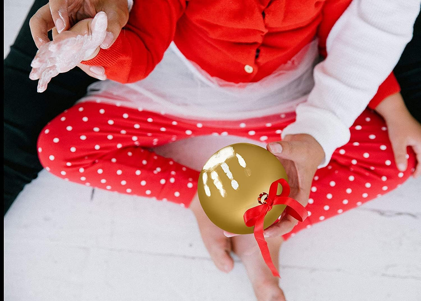 Christmas Baby Handprint Ornament Kit - DIY Keepsake Bauble with Paint for Newborns