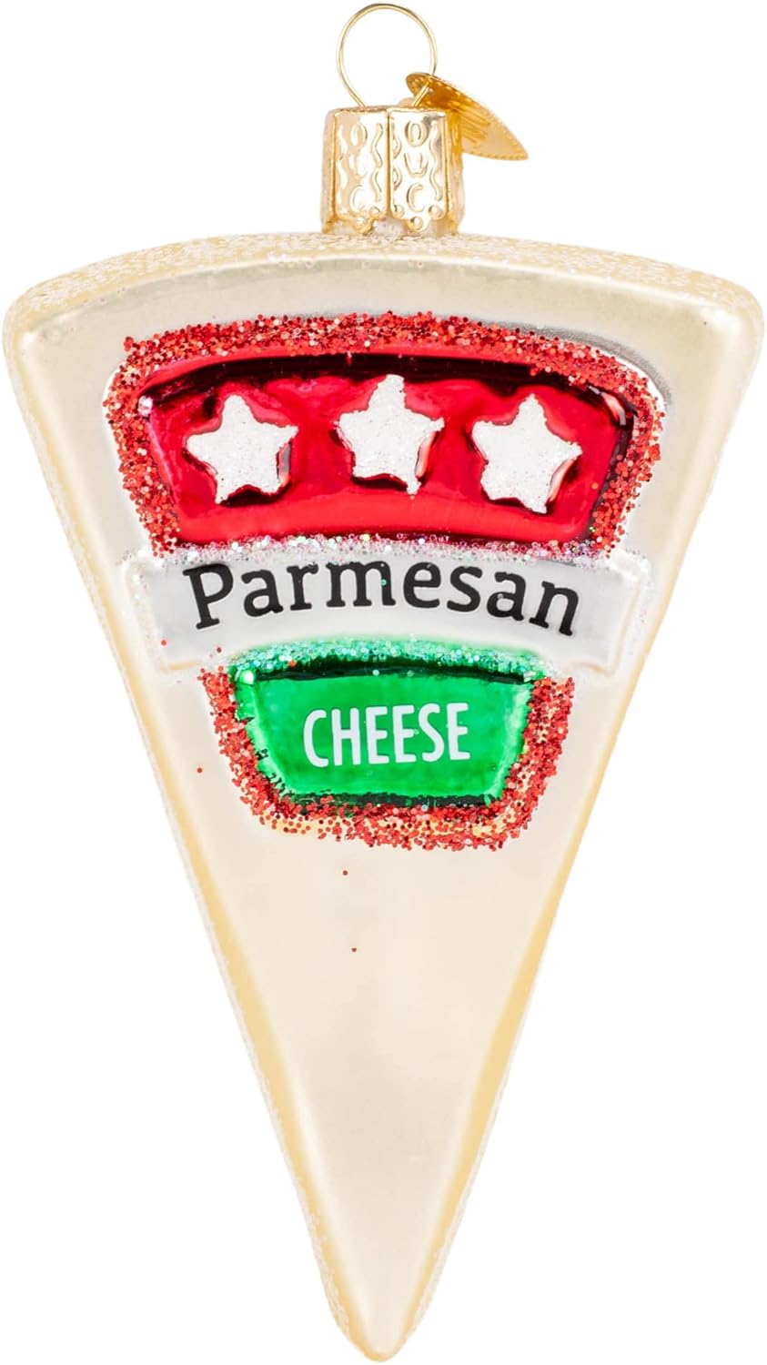 Handcrafted Glass Cheese Wedge Ornament - Unique Christmas Tree Decoration