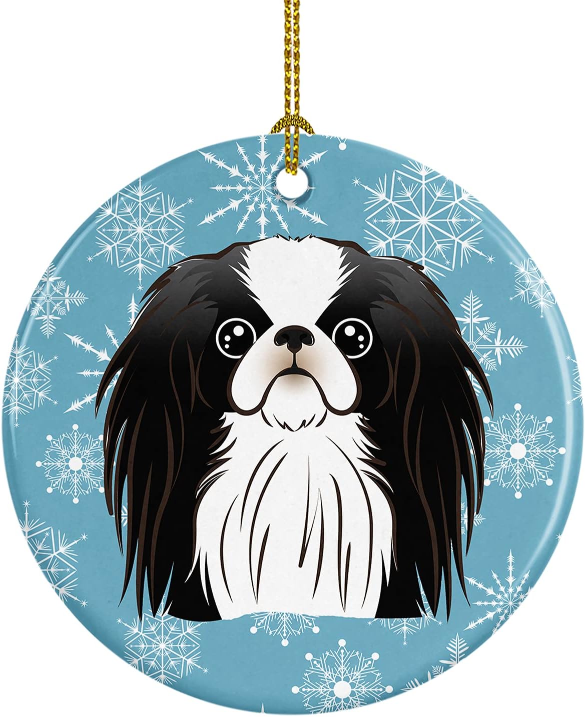 Jack Russell Terrier Snowflake Ceramic Ornament - 3" Christmas Tree Decoration