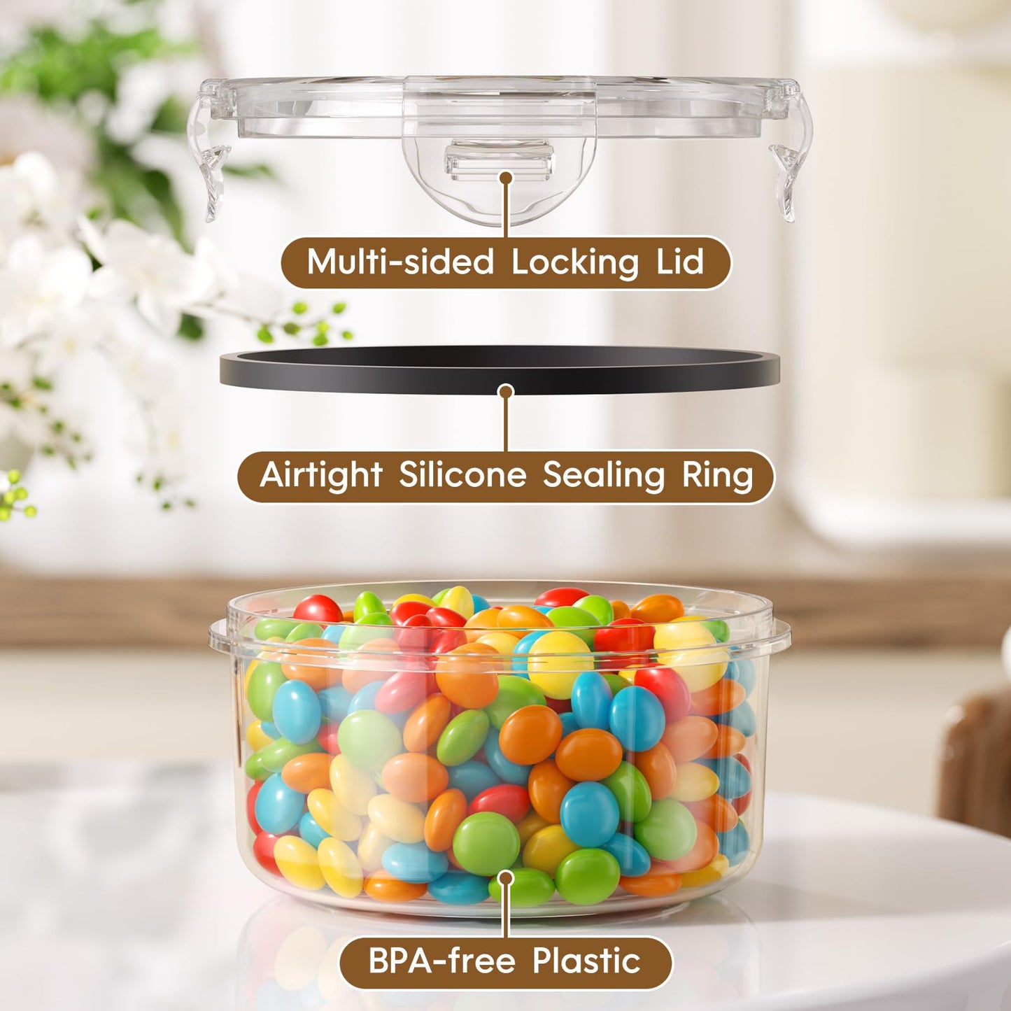 KEMETHY 50 Pcs Large Food Storage Containers with Lids Airtight, Total 628.8OZ Stackable Kitchen Organization Set, BPA-Free Plastic Meal Prep Container with Labels & Marker Pen