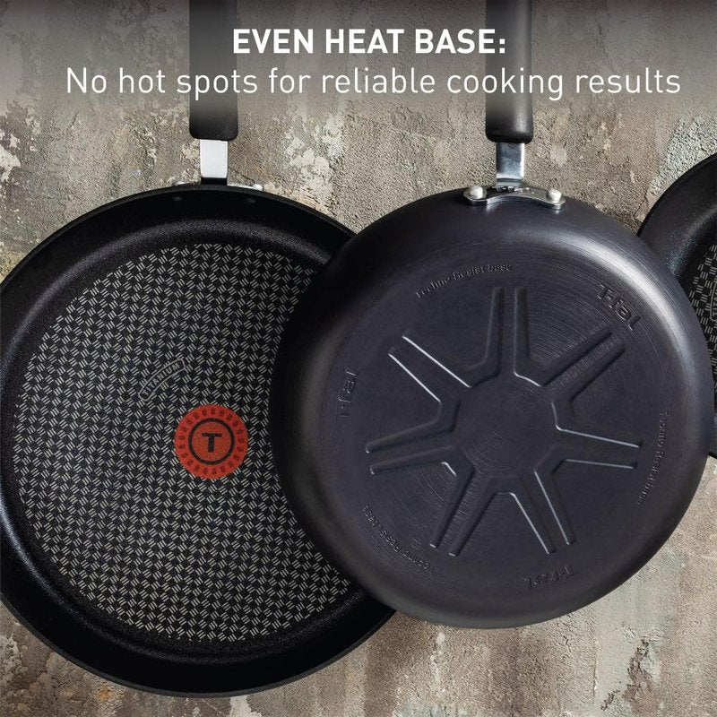 T-Fal Ultimate Hard Anodized Non Stick Jumbo Cooker With Lid & Helper Handle 5 Quart, Oven Broiler Safe 400F, Lid Safe 350F, Cookware, Deep Frying Pan, Skillet, Pots and Pans, Dishwasher Safe, Onyx