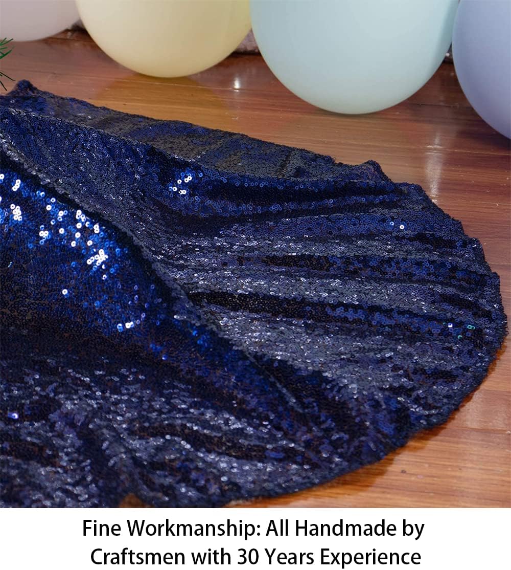 48-Inch Silver Sequin Christmas Tree Skirt - Reusable Holiday Decor for Festive Parties