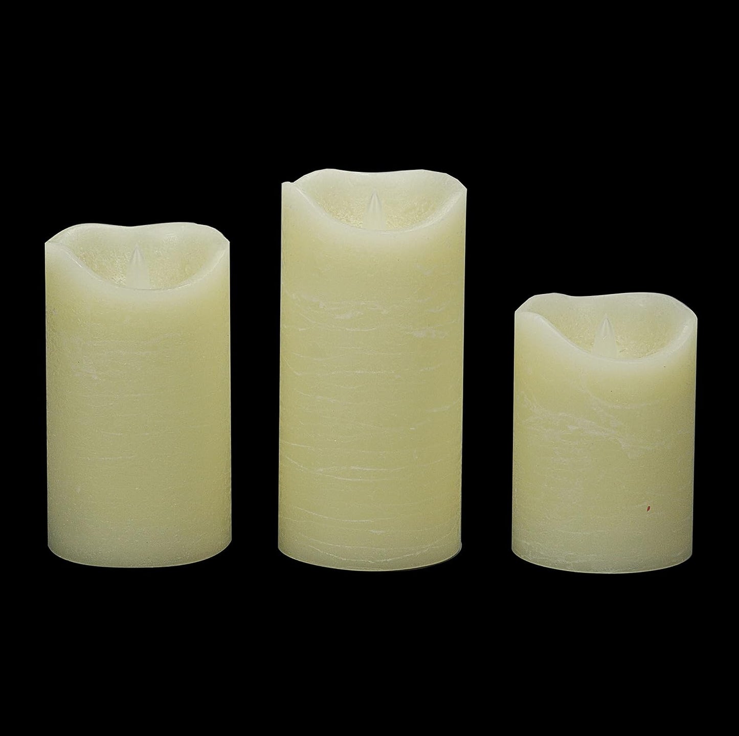 Flameless Real Wax Candles with Remote & Timer - 3 Pack Ivory LED Pillars for Weddings & Decor