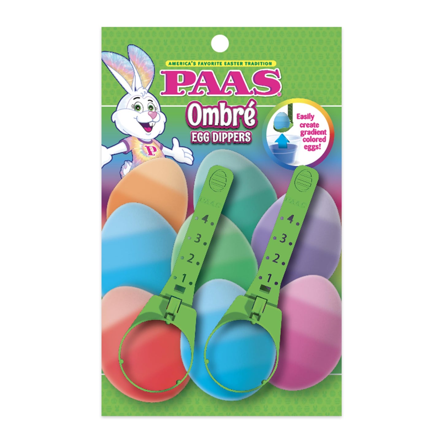 PAAS Ombre Egg Dippers: Easily Create Gradient Color Eggs! Provide an Easy Way to Dye Eggs Using the Ombre Coloring Technique to Create Beautiful Eggs with Gradients of Color