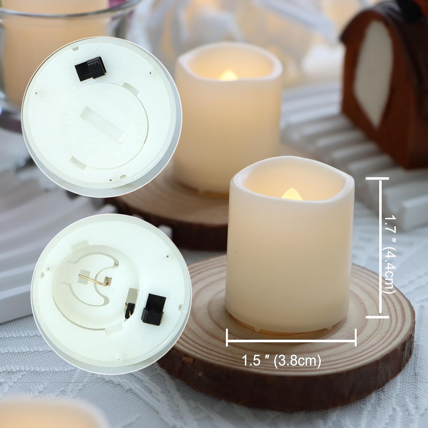 12 PCS LED Flameless Votive Candles - Long-Lasting Battery Operated with 120+ Hours Life