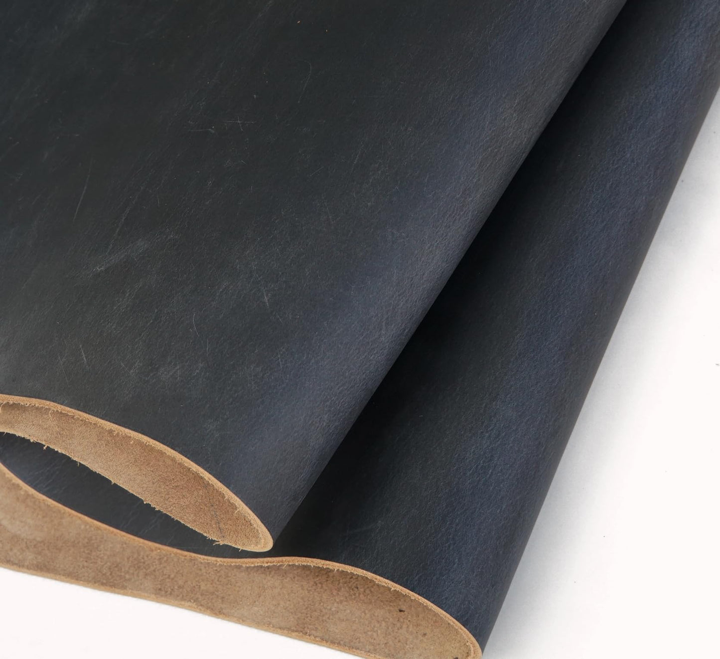 Tooling Leather Sheets Full Grain Leather 3.6mm-4.0mm (9-10oz) Thick Cowhide Leather Pieces Square for Crafts Heavy Weight(Dark Blue-Gray 12"x12")