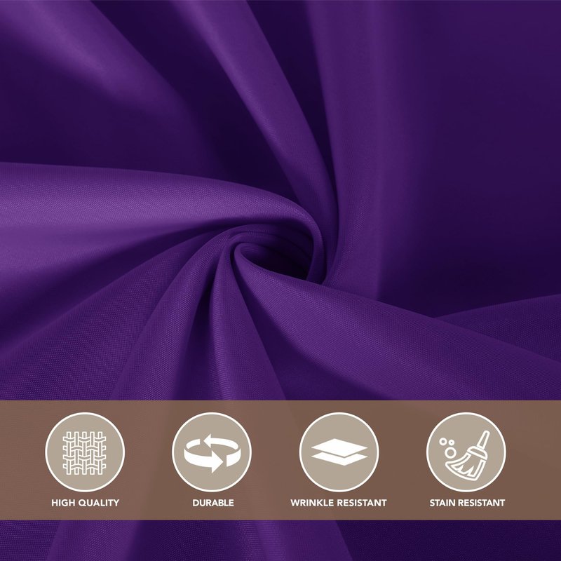 sancua Purple Tablecloths for 6 Foot Rectangle Tables, 8 Pack - Washable Polyester Fabric Table Cloth for Halloween Party, Wedding Birthday, Banquet Reception, 54x108 Inch