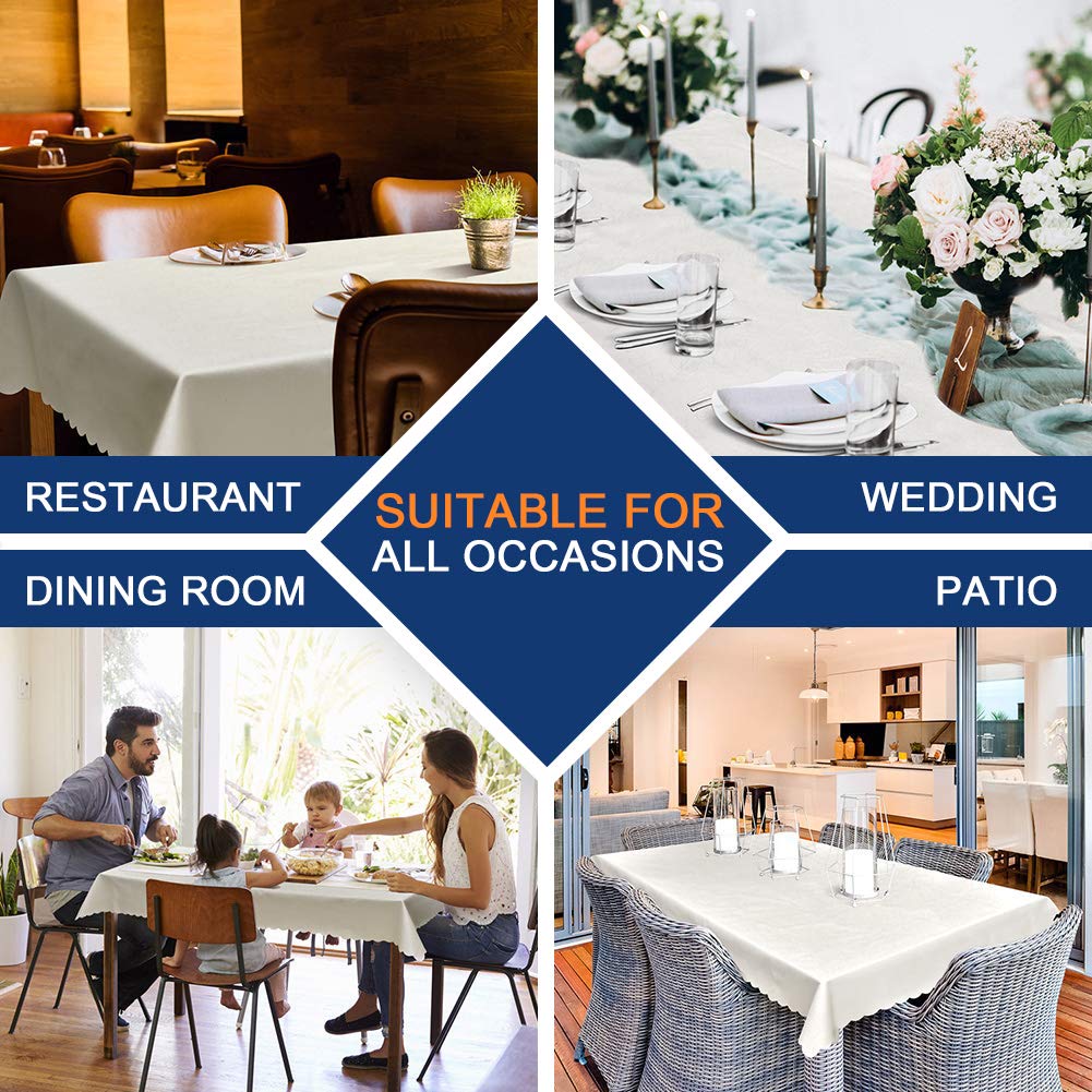 Smiry Round Table Cloth, Waterproof Heavy Duty Vinyl Tablecloths, Wipeable Washable Table Cover for Kitchen and Dining Room (Grey, 70" x 70")