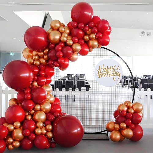 Dark Red Balloons - 12-Inch Red Latex Balloons | 50-Pack for Bridal Shower & Birthday Party Decor