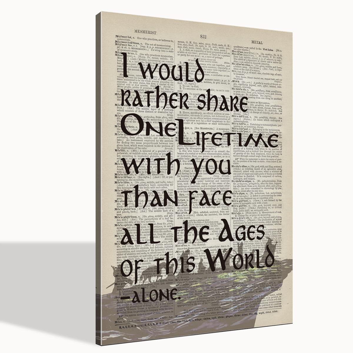 LOTR Poster, Gift for LOTR Decor, LOTR Gifts, I Would Rather Share One Lifetime - Arwen, Inspirational Wall Art, LOTR Canvas Prints Poster Wall Decor, Canvas Wall Art for Home Decor, 24x16
